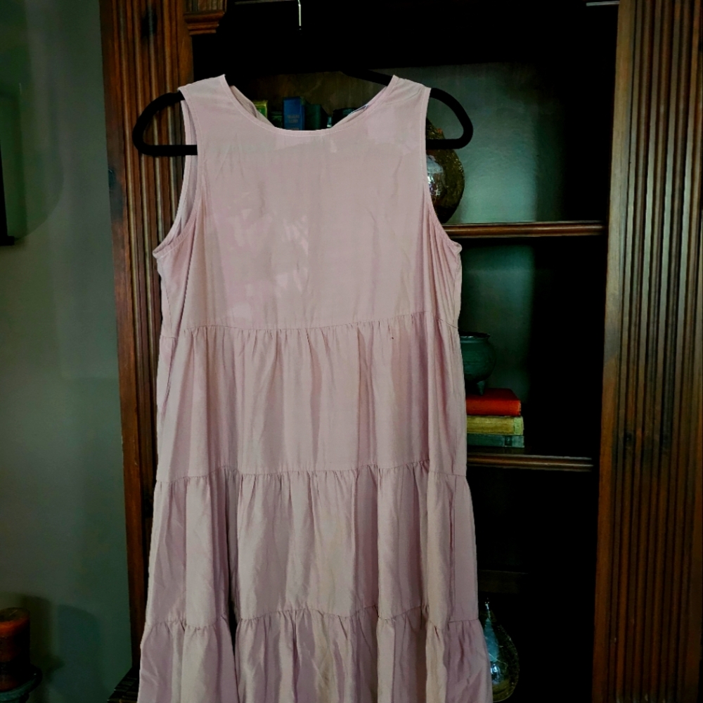 Sleeveless Peach Tiered Dress